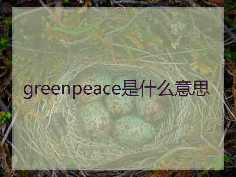 greenpeace是什么意思