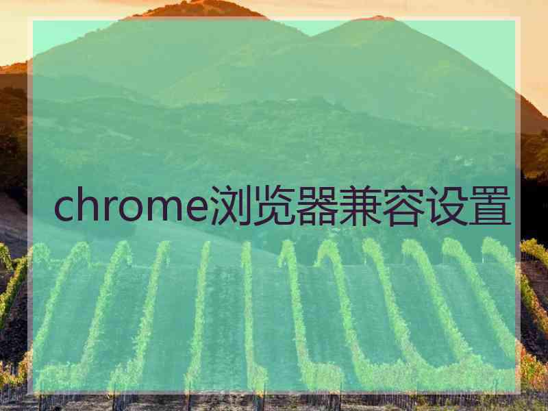 chrome浏览器兼容设置