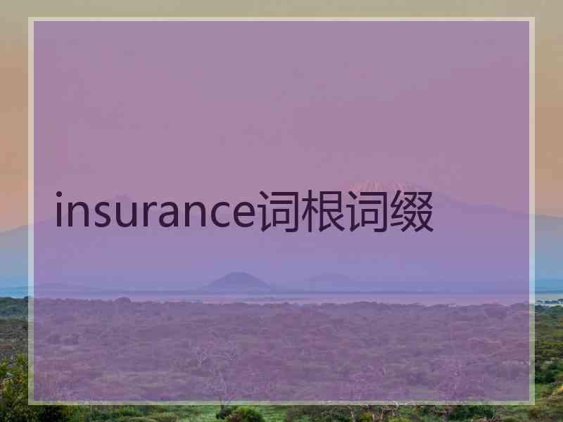 insurance词根词缀