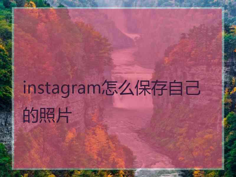 instagram怎么保存自己的照片