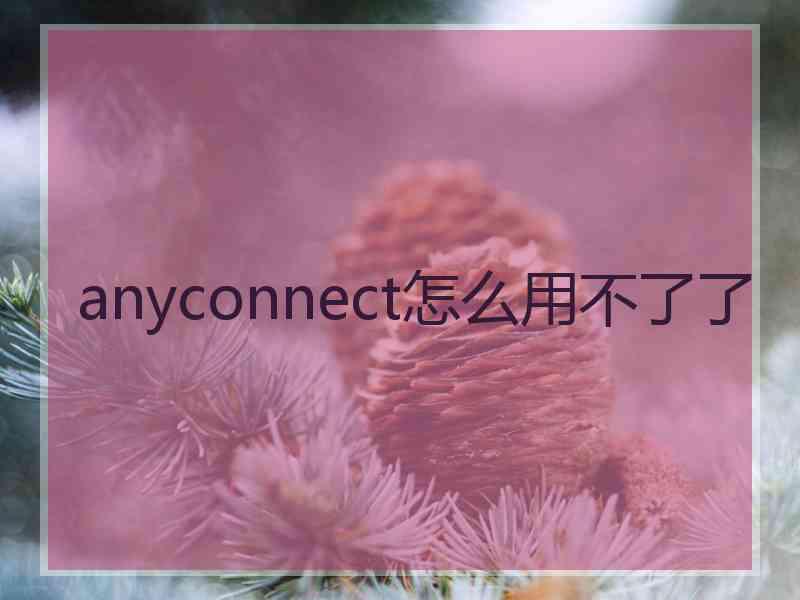 anyconnect怎么用不了了