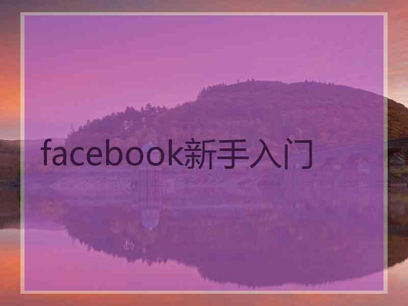 facebook新手入门