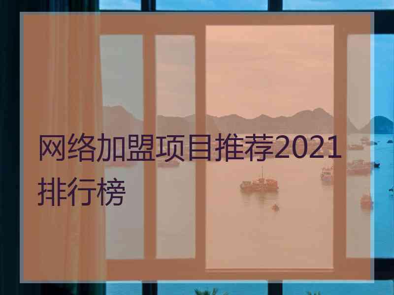 网络加盟项目推荐2021排行榜
