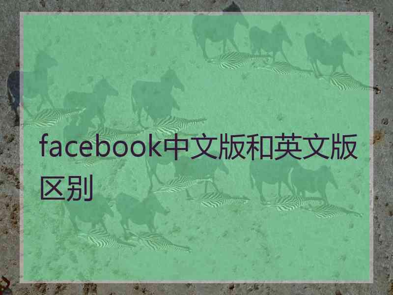 facebook中文版和英文版区别