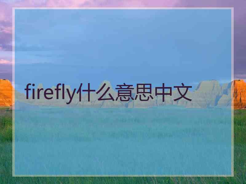 firefly什么意思中文