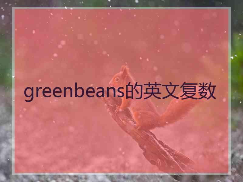 greenbeans的英文复数