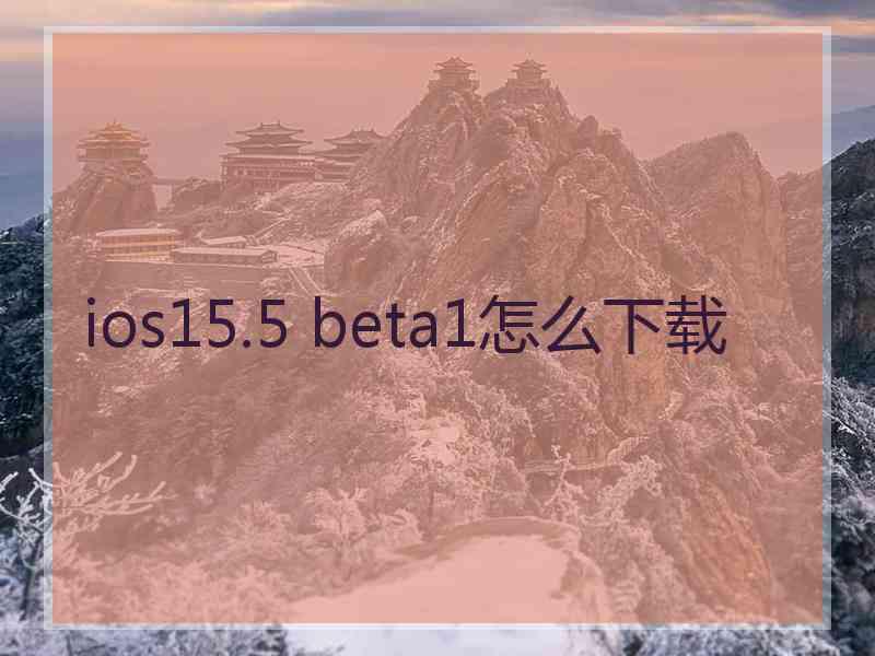 ios15.5 beta1怎么下载