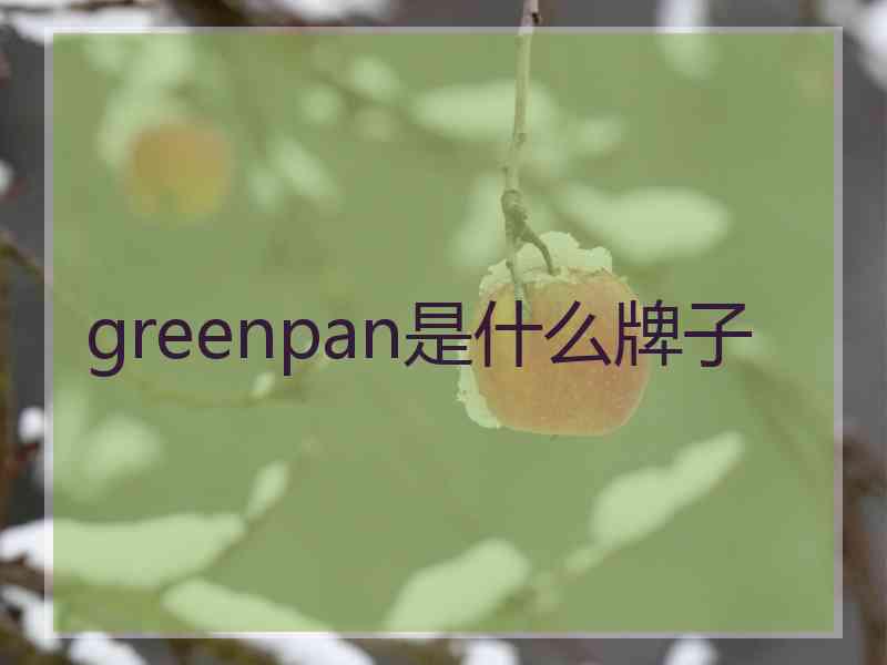 greenpan是什么牌子