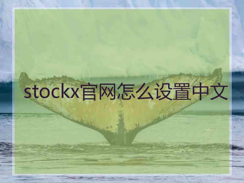 stockx官网怎么设置中文