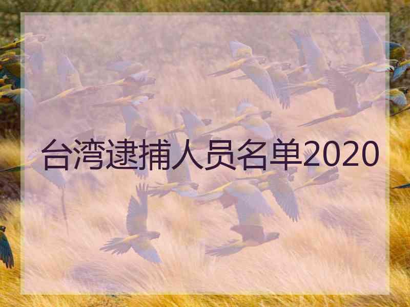 台湾逮捕人员名单2020