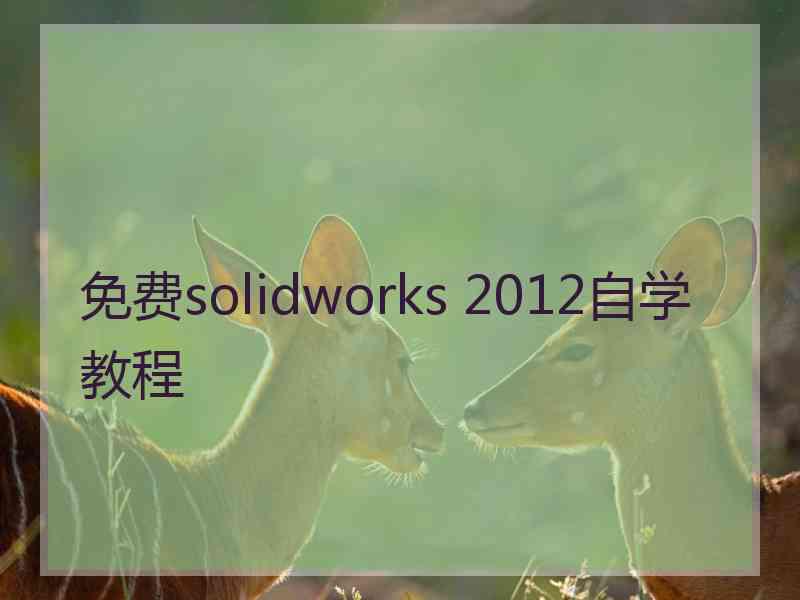 免费solidworks 2012自学教程