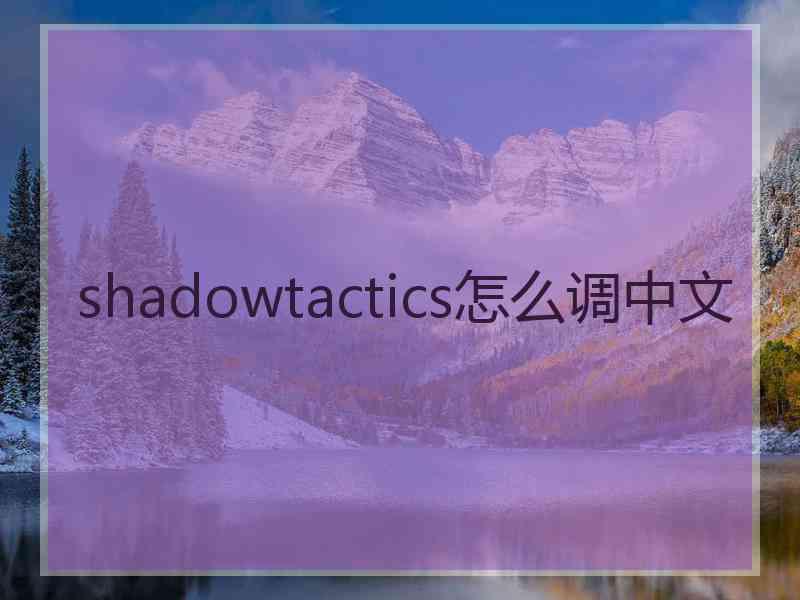 shadowtactics怎么调中文